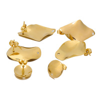 Clous ronds en acier inoxydable plaqué or pour la fabrication de boucles d'oreilles pendantes DIY, breloques et accessoires de bijouterie pour anniversaire