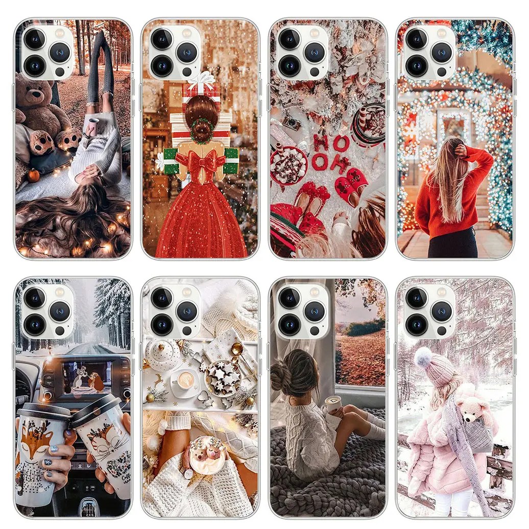 Christmas Designs Cover Phone Case For Men Girls Soft Tpu Cell For Iphone 14 13 12 11 15 Pro Max 14pro 14plus 14promax 13mini