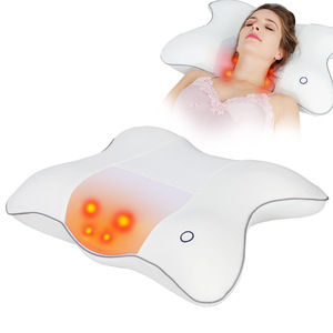 Multifunctional Massage Pillow Memory Foam Neck Support <b>Heating</b> <b>Usb</b> Powered Gray or White Adult Use - Product Image 2