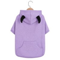 Sweat-shirt à capuche pour chien Halloween Hiver en polyester avec cornes de diable 3D noires, pull unisexe pour chiens tailles XXS-5XL