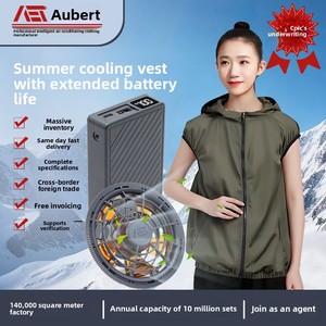 Aobote Air Conditioning Vest Fan Machine Intégrée Large Airflow Portable Construction Site Cooling Fan Canvas 100% Polyester - Product Image 5