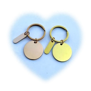 مجموعة إكسسوارات مفاتيح من الفولاذ المقاوم للصدأ صديقة للبيئة ومتينة وأنيقة قابلة للنقش بالليزر بأشكال مستطيلة/دائرية - Product Image 5