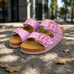 Sandalias de Corcho Personalizadas para Niños, Transpirables, de Cuero PU, para Niños Pequeños, Zapatos de Playa para Exteriores, Sandalias Cómodas con Hebilla y Correa, Tallas 25-34 - Product Image 6