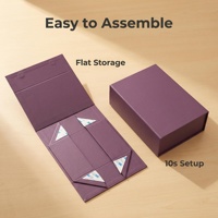 Boîte cadeau magnétique violet foncé, boîte élégante à fermeture magnétique pour les cadeaux de mariage haut de gamme et les emballages de luxe