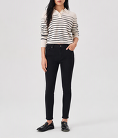 Jean Skinny Noir Uni Extensible Taille Moyenne Coupe Slim Longueur Cheville pour Femme – Idéal Quotidien, Décontracté, Bureau – Personnalisation OEM ODM