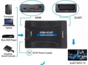 Convertisseur vidéo stéréo HDMI vers SCART vers HDMI 1080P avec <span class=keywords><strong>adaptateur</strong></span> audio et câble <span class=keywords><strong>USB</strong></span> pour Sky Box HD TV DVD STB - Product Image 4