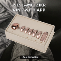Bague connectée Tasbih Zikr en alliage pour iOS avec écran LED, chargement magnétique et compteur contrôlé par application