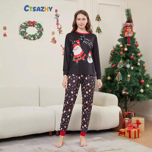 Tenues de portrait de famille de style du <span class=keywords><strong>nouvel</strong></span> <span class=keywords><strong>an</strong></span> vêtements mère-fille parent-enfant père noël bonhomme de neige costumes imprimés pour l'automne - Product Image 5