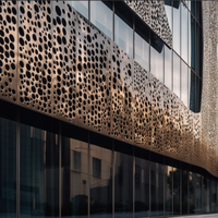 Conception de façade personnalisée, découpe laser extérieure, panneau mural perforé en aluminium, mur-rideau en aluminium