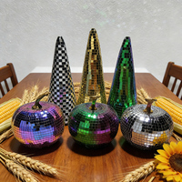Chuang De Boule disco style citrouille à paillettes multicolore réfléchissante, écologique, incassable et résistante aux intempéries pour table d'Halloween