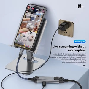 Adaptateur Ethernet USB C 2 en 1, Type C vers RJ45, carte réseau LAN avec charge PD 60W, coque en aluminium pour ordinateur portable/téléphone/tablette - Product Image 3