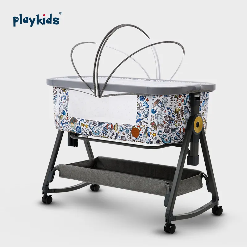 Playkids New Design bed furniture/baby cots/luxury royal/portable /bedside/baby cribs for sale