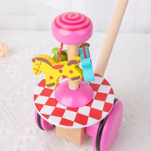 Juguete de Madera con Forma de Animal para Bebés, Seguro y Saludable, para Aprender a Caminar, Juguete Musical con Mariposas Desmontables para Empujar y Tirar - Product Image 3