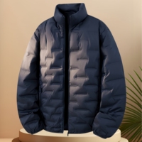Doudoune Homme Légère à Fermeture Éclair, Coupe Ample, Col Montant, Design Sans Coutures pour Activités de Plein Air, Nouveau Style Hiver