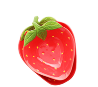 Assiettes à apéritif en céramique multifonctionnelles mignonnes, bols à dessert, coupelles à sauce, plats à condiments, plats à bonbons, à noix, à snacks, en forme de fraise