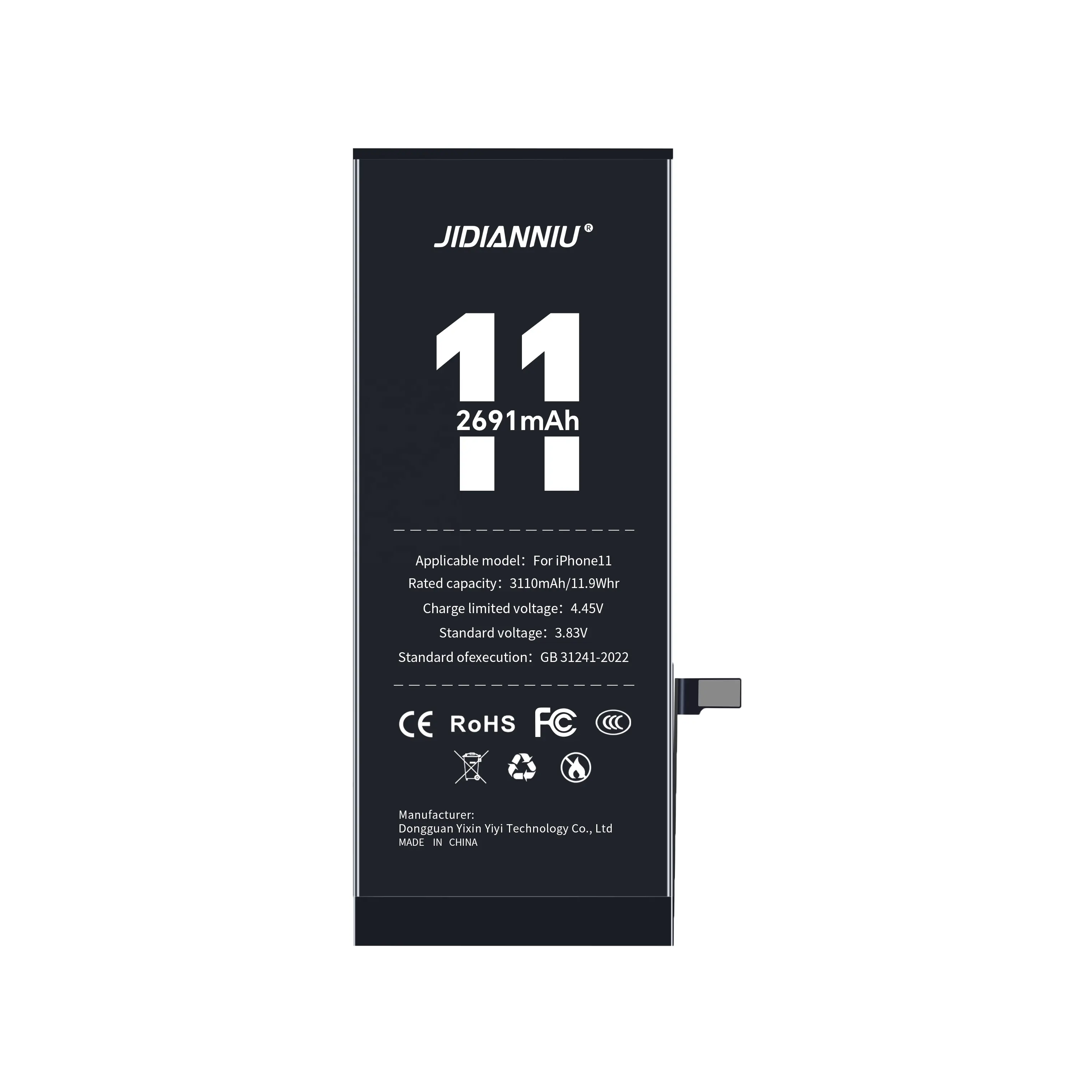 Digitaler Akku für iPhone 11 3110mAh 3,83 V CE FCC ROHS Handy-Akku Akku Smartphone