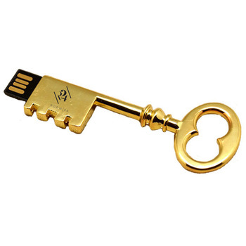 Custom Metal Usb Key Golden Antique Key Flash Drive Gold 8gb 16gb
