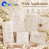 Carte d'invitation de mariage élégante et personnalisée, avec gaufrage à chaud doré, de qualité supérieure, pour Noël