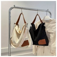 Sacs fourre-tout personnalisés Himmers en toile de coton et lin, réutilisables, de haute qualité, à la mode, avec fermeture éclair et poche recyclée, motif lettre