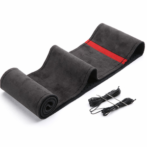 Housse de <span class=keywords><strong>volant</strong></span> en daim cousue main avec marqueur central, antidérapante, douce, respirante, de luxe, universelle pour voiture, 38 cm – Vente en gros usine - Product Image 3
