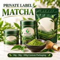 Poudre de matcha en marque privée OEM, emballage personnalisé, poudre de thé vert biologique pour les marques de vente au détail
