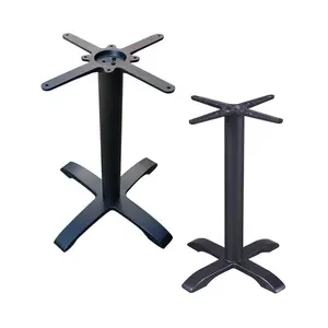 Base de mesa de hierro fundido personalizado al por mayor Pedestal patas de muebles hierro fundido cruzado redondo café comedor Bar Base de mesa de metal