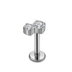 <span class=keywords><strong>Labret</strong></span> de <span class=keywords><strong>piercing</strong></span> tendance et élégant en titane plaqué or 24K, serti à griffes, à filetage interne, pour lèvre, cadeau de mariage et de fête - Product Image 6