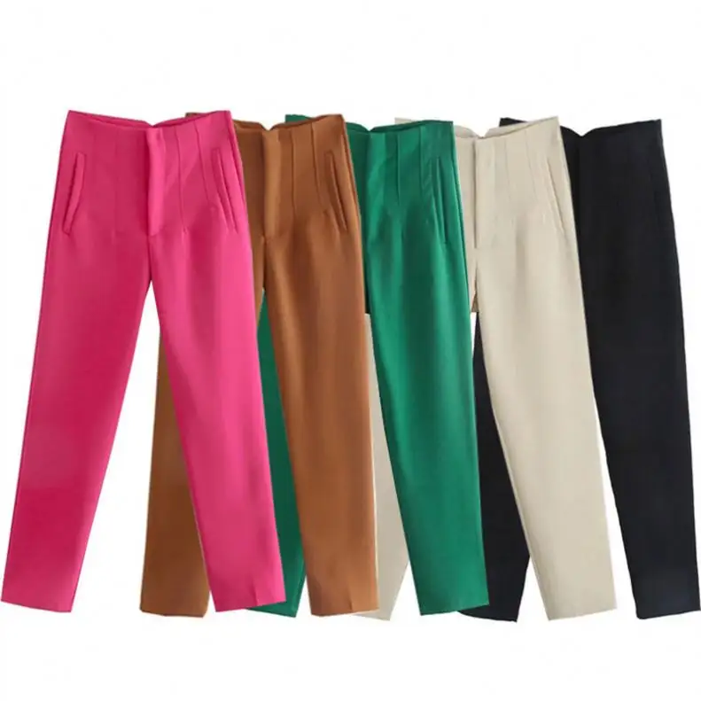 GM Spring 2023 Fashion Woman Trousers Women Pants High Waist Beige Black Pants For Women Office Wear Streetwear Y2k Pencil Pants