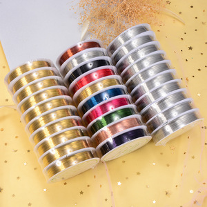 ลวดสแตนเลสสำหรับร้อยลูกปัด 0.2 มม. 10 ม. สำหรับทำเครื่องประดับ DIY อุปกรณ์งานฝีมือ มีหลายสีให้เลือก - Product Image 1