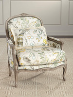 Französischer Stil Bedruckter Massivholz-Einzelsessel Wohnzimmer Schlafzimmer Café Freizeit-Sofa-Stuhl Amerikanischer Landhausstil China