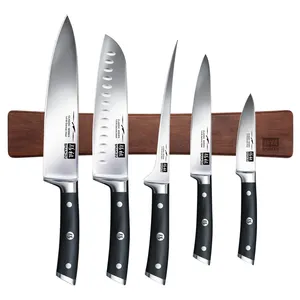 Set pisau dapur Jepang, peralatan masak dapur set pisau dapur dengan dudukan blok pisau dapur magnetik