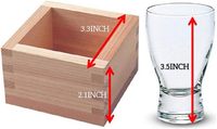 맞춤형 히노키 마스 전통 수제 나무 술잔 180ml 일본 마스 텀블러 박스