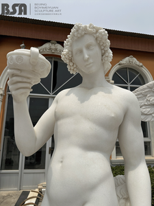Statua di Bacchus in Marmo Scolpita a Mano, Statua del Dio <span class=keywords><strong>della</strong></span> <span class=keywords><strong>Mitologia</strong></span> Greca, Statua del Dio del Vino, Scultura di Dioniso per Decorazione di Giardini e Parchi - Product Image 5