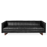 Canapé d'angle en cuir véritable pour salon, style rétro, mobilier de villa contemporain, base en bois rembourrée, canapé bistrot marron