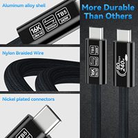 Câble Thunder-bolt 5 (USB-C) 240W, vitesse de données bidirectionnelle de 80 Gbps, 120 Gbps pour une large bande passante d'affichage