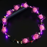 Serre-tête LED floral lumineux, couronne de fleurs, jouet pour fête et festival