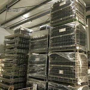 לוגיסטיקה פלדה עדינה Q235 פלדה חוט מתקפל רשת יין אחסון מיכל - Product Image 6