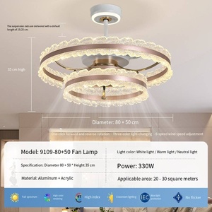 <span class=keywords><strong>Ventilador</strong></span> de techo LED de lujo moderno con lámpara de araña para banquete, Hotel, salón, Villa, sala de estar, comedor, decoración, iluminación de <span class=keywords><strong>ventilador</strong></span> - Product Image 2