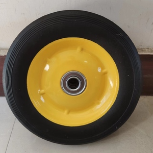 8"X1.75" Flat Free Rubber Wheel for Trolley