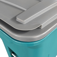 LAND Poubelle rectangulaire à induction de 64 gallons, écologique, en plastique, pour extérieur, avec couvercle, pour usage en rue et en parc