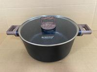 Ensemble de casseroles et poêles en aluminium écologique antiadhésif Boreine moderne de 17 pièces, base multicouche pour la cuisine à domicile, comprend une casserole profonde