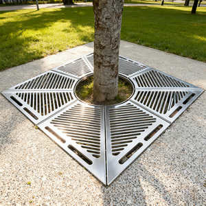 Grille d'arbre carrée en acier pour extérieur, grille d'arbre en métal pour trottoir, fournisseur de grille d'arbre en <span class=keywords><strong>fer</strong></span> pour bord de route - Product Image 1