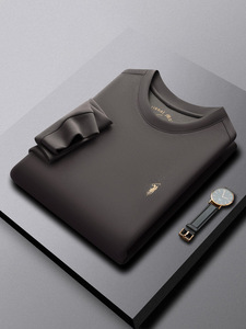 Vente en gros Pull à manches longues haut de gamme pour hommes, jeunes et d'âge moyen, col rond, chemise de base de sport décontractée, techniques brodées - Product Image 4