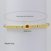 Bracelet tendance 12 pierres de naissance style minimaliste en laiton plaqué or 18 carats avec zircone cubique, bijoux perlés