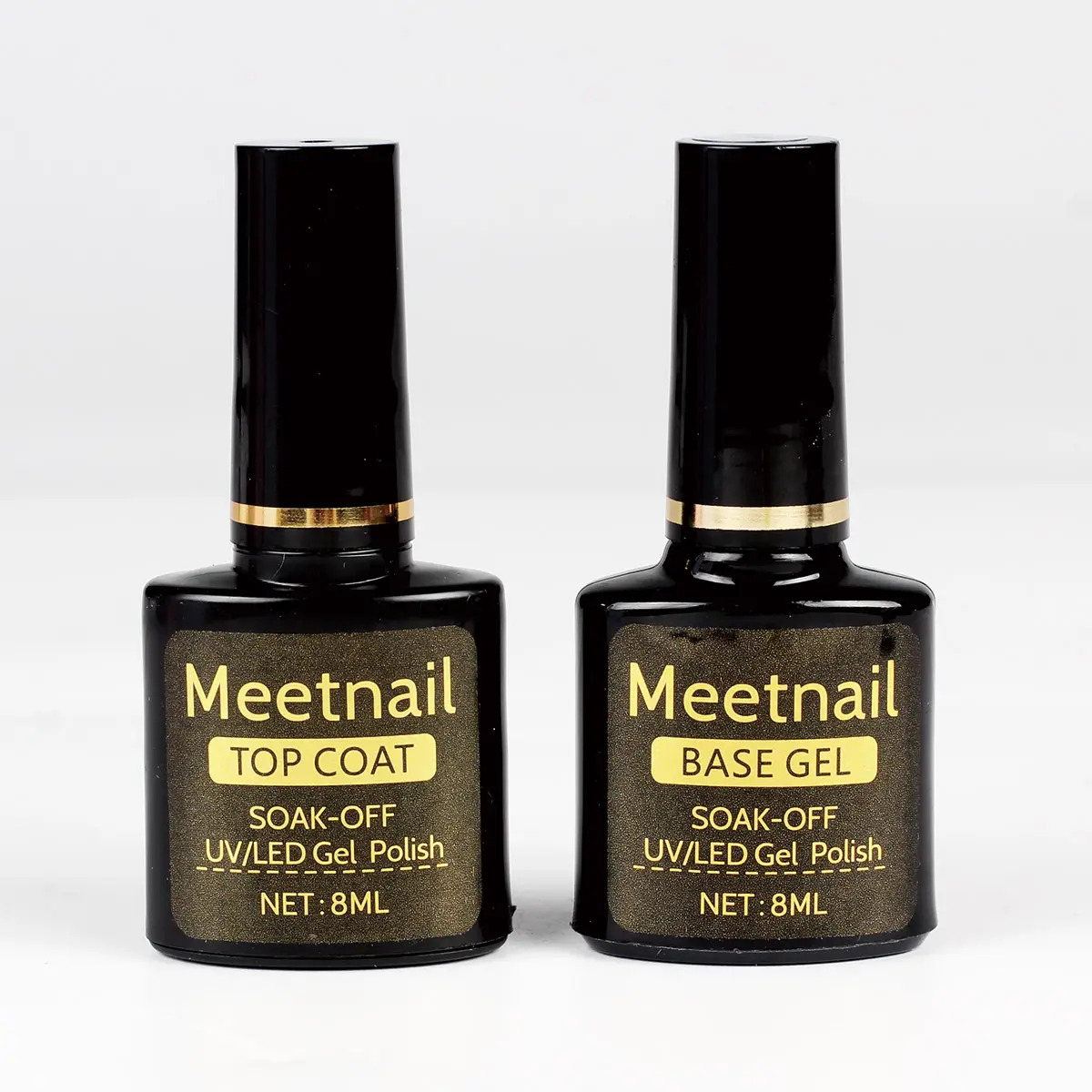 Meetnail Fabriek Groothandel Uv-Basis Top Gel 8Ml Oem Private Label Langdurige Doorzichtige Base Coat Nagellak Zonder Afvegen Top Coat