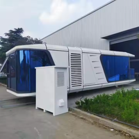 Système préfabriqué de maison de cabine de conteneur-Structure en acier transparent et conception pliante Kits de maison minuscules