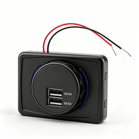 Chargeur rapide double port DC 12V-24V à montage en surface 4.8A QC3.0 USB-C pour voiture avec lumière LED
