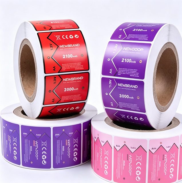 Customized Printing Logo, Waterproof and Environmentally Friendly Paper Electronic Battery, PVC Adhesive Label Sticker