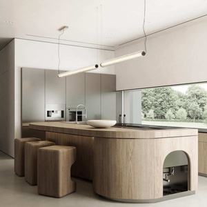 Tengce Hot <b>Sale</b> Modern <b>Kitchen</b> Units Cabinet Set Quartz <b>Island</b> Table Solid Wood Ready to Assemble - Product Image 4