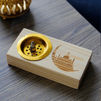 Ramandan Radiance Minimaliste Gravé Au Laser Planche En Bois Brûleur D'encens Bakhoor Mabkhara
